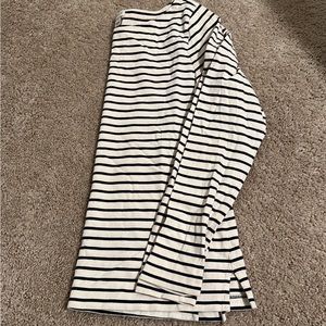 Navy and Cream Long Sleeve Top